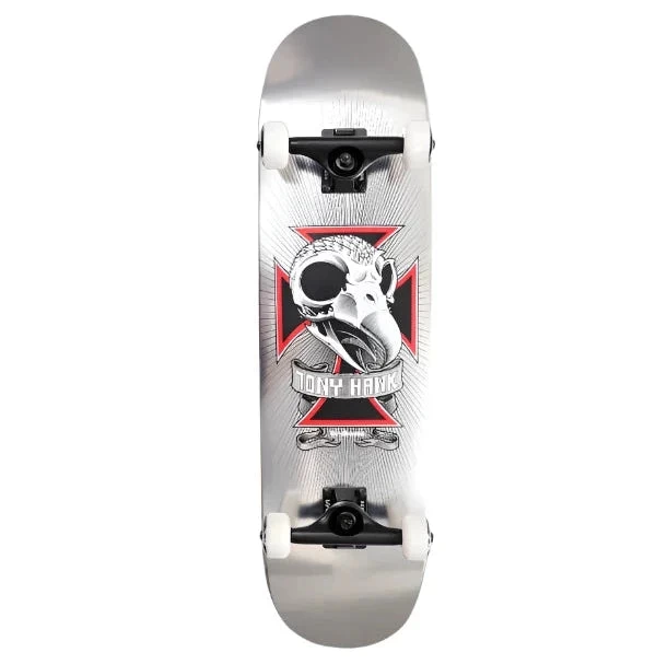 BIRDHOUSE Tony Hawk Skull L3 Skateboard - Chrome - 8.2